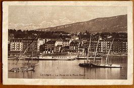 GENÈVE - La rade avec Bateau à vapeur (Dampfschiff) 1917