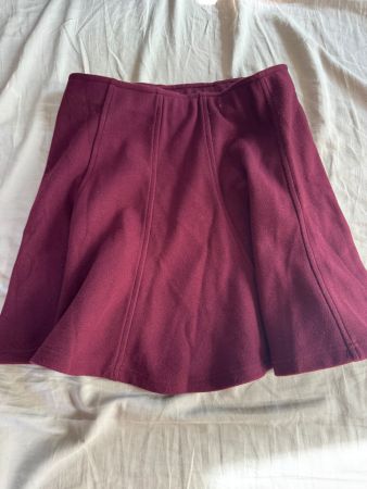 Burgundy Wool Blend Mini Skirt - Size M - Perfect Fall!