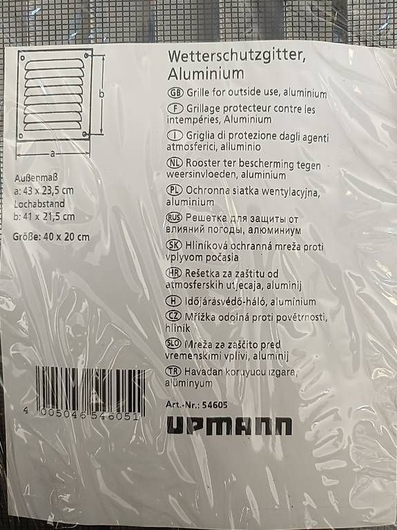 Ventilation: Wetterschutzgitter Alu 40x20 – Neuf avec emballage d'origine à Suhr par jtb_kd9c 1