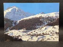 Grimentz en hiver, avec les Becs de Bosson