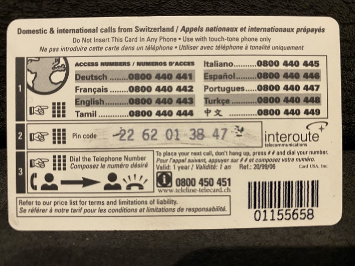 Telefon- & Taxkarten: Teleline – Gebraucht aus Lausanne von babacard10 1