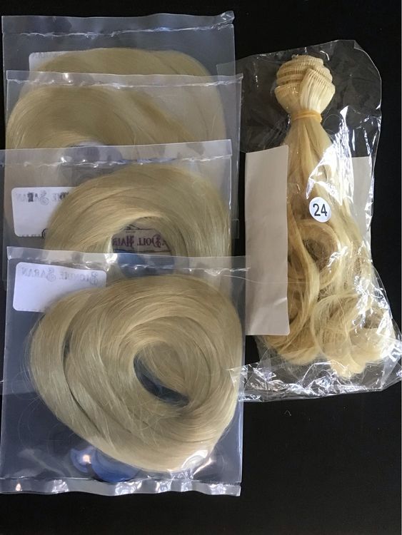 PH PandaHall Puppenhaar Perücken Set - 4 Farben Mohair Für DIY Puppen