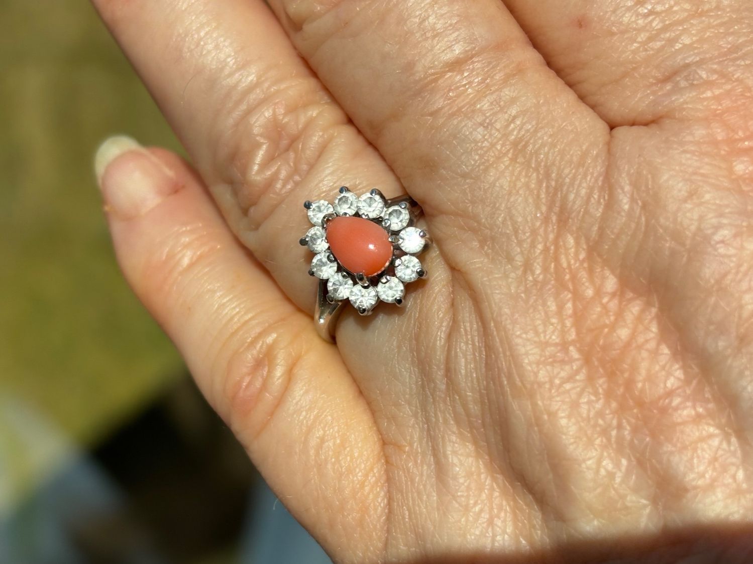 Anelli: Ring Silber 800 mit Koralle – Usato da Stein AR venduto da EvaL056 1