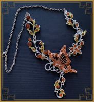 SALE KETTE METALLKETTE STRASSSTEINE SCHMETTERLING