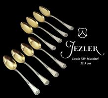 8 cuillères à café Jezler 800Silb Louis XIV Muschel