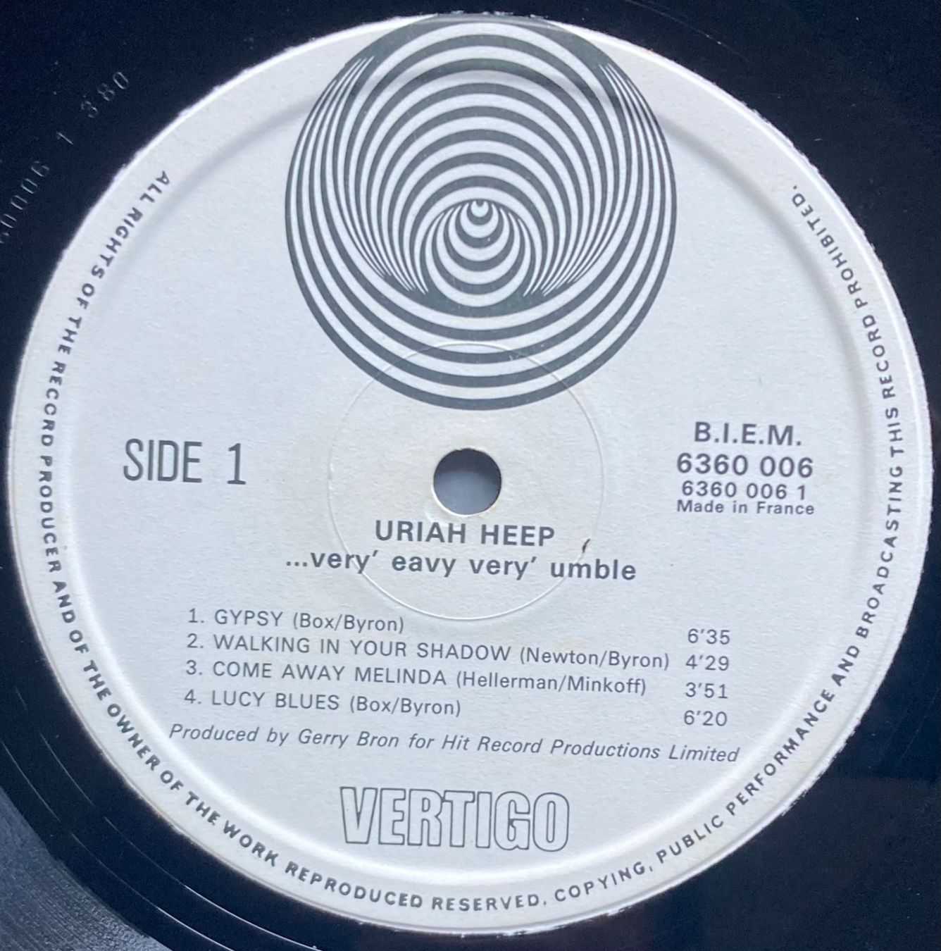 Vinyles: URIAH HEEP - ...VERY' EAVY VERY 'UMBLE... – D'occasion à Poliez-Pittet par Newtown-Records 2