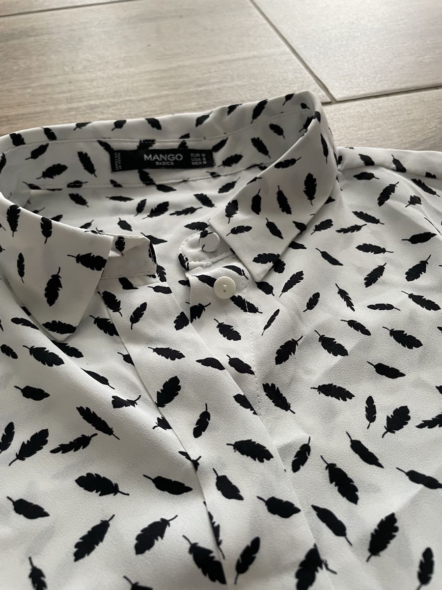 Mango Camicette: Mango Bluse, Federnmuster, Gr. M – Usato da Winterthur venduto da NaNa24 1