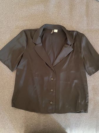 Schwarze satinierte Bluse von H&M