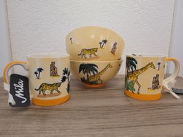 Service de table Savane, tasses & bols, neuf