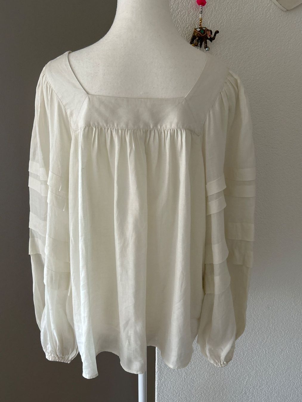 Camicette: Schickes langarm  Blusenshirt cremefarbig – Usato da Brunnen venduto da Nala2929 5