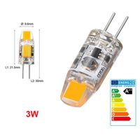 10 x LED G4 3 Watt Dimmbar COB warmweiss 12VDC/AC