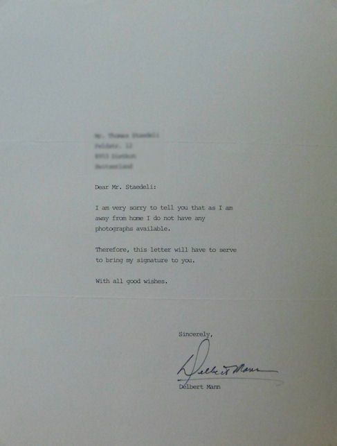 Autogramme: Delbert Mann (1920-2007) Regisseur - Autogramm – Gebraucht aus Dietikon von cyranos.ch