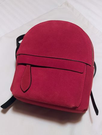 Red Suede Mini Backpack