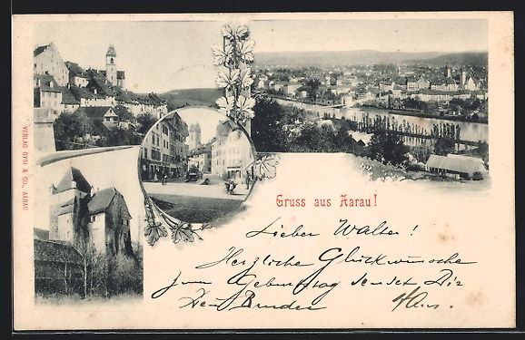 Ansichtskarten: Aarau, Schlössli, Halden, Stadtkirche – Gebraucht aus Berlin von bartko-reher