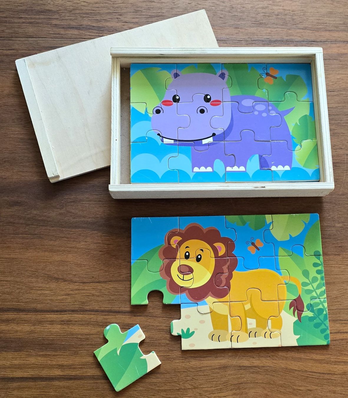 Puzzle: 4 x Puzzle Set - Tiere mit Holzkiste – Usato da Kloten venduto da xenia-ainex 2