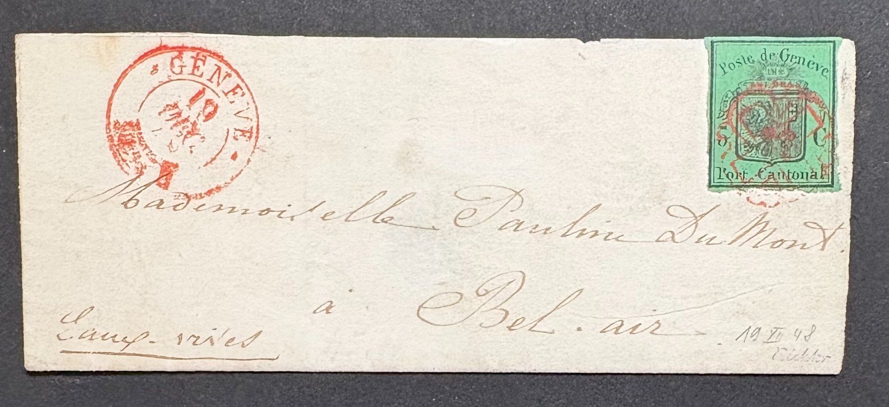 Alle Briefmarken: SCHWEIZ 1848 KANTONALPOST MIT ATTEST – Gebraucht aus Ostermundigen von Heavenmaus75
