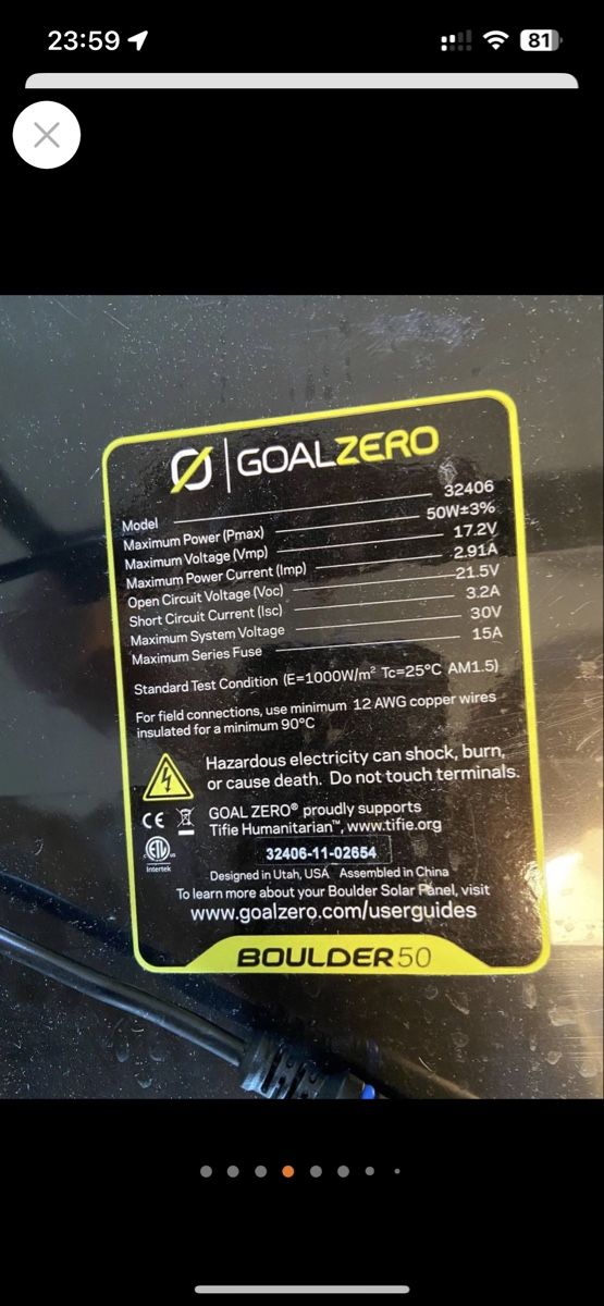 Goal Zero Dispositivi a energia solare: Solar Panels Goal Zero Boulder 50 mit Standfuss – Usato da Riehen venduto da 19Dominik85 1