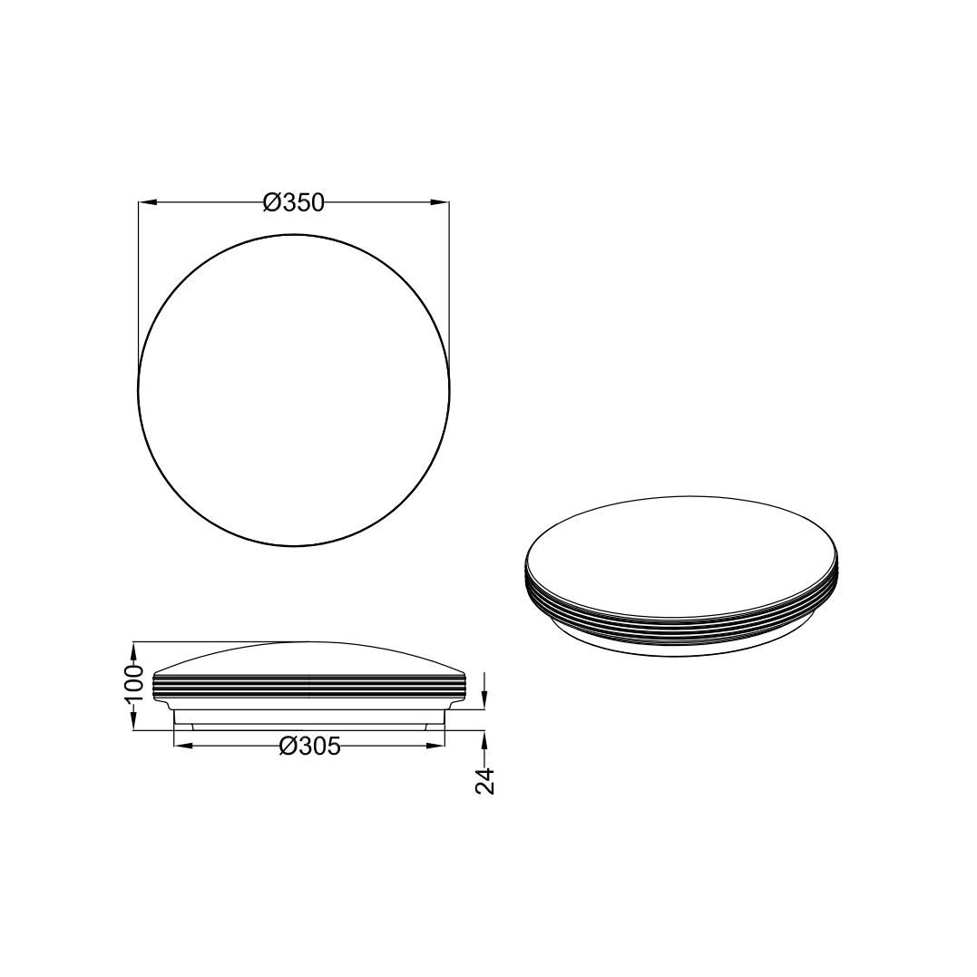 Lampadari & plafoniere: LED Deckenleuchte, Weiss, 35 cm Ø – Nuovo (secondo la descrizione) da Kreuzlingen venduto da Smart-Light 1