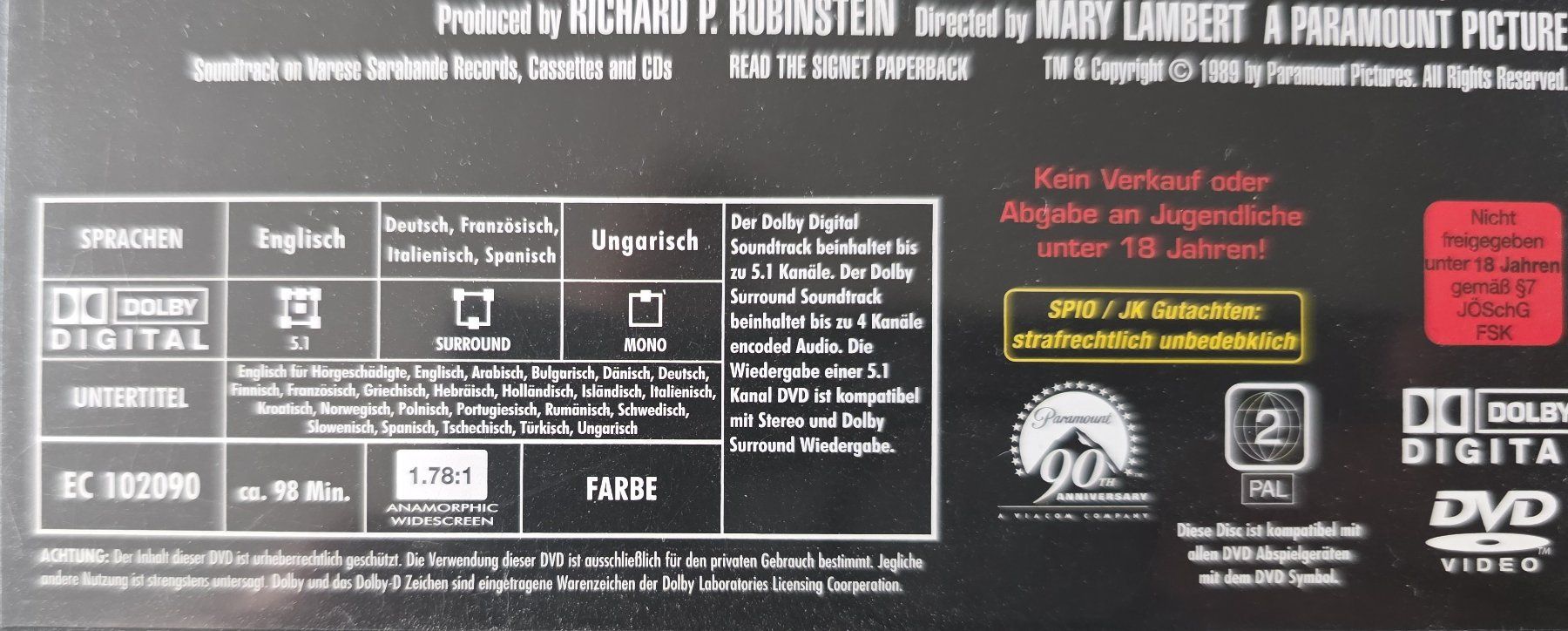 Tutti i DVDs: DVD Friedhof der Kuscheltiere – Usato da Oetwil am See venduto da fineli2 1