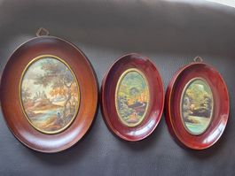 petits tableaux vintage Italiens -peinture sur Cuivre