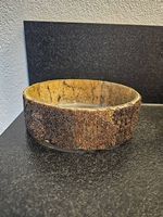 Glasvase Glasschüssel mit Rinde überzogen