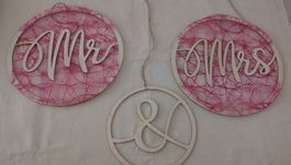 Holzdeko Hochzeit Mr & Mrs, neuwertig