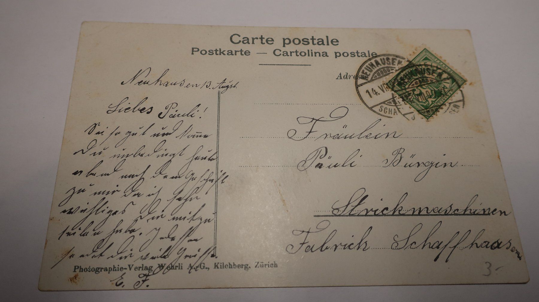 Cartes postales: Am Rheinfall N°14471  1907 – D'occasion à Cormoret par Pascalll2001 6