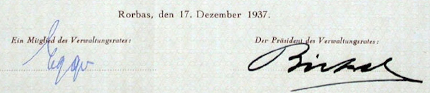 Documenti: Baumwollspinnerei Rorbas AG, Torbas - 1937 – Usato da Solothurn venduto da Sgasche 1
