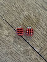 Ohrstecker Modeschmuck Würfel rot Italy