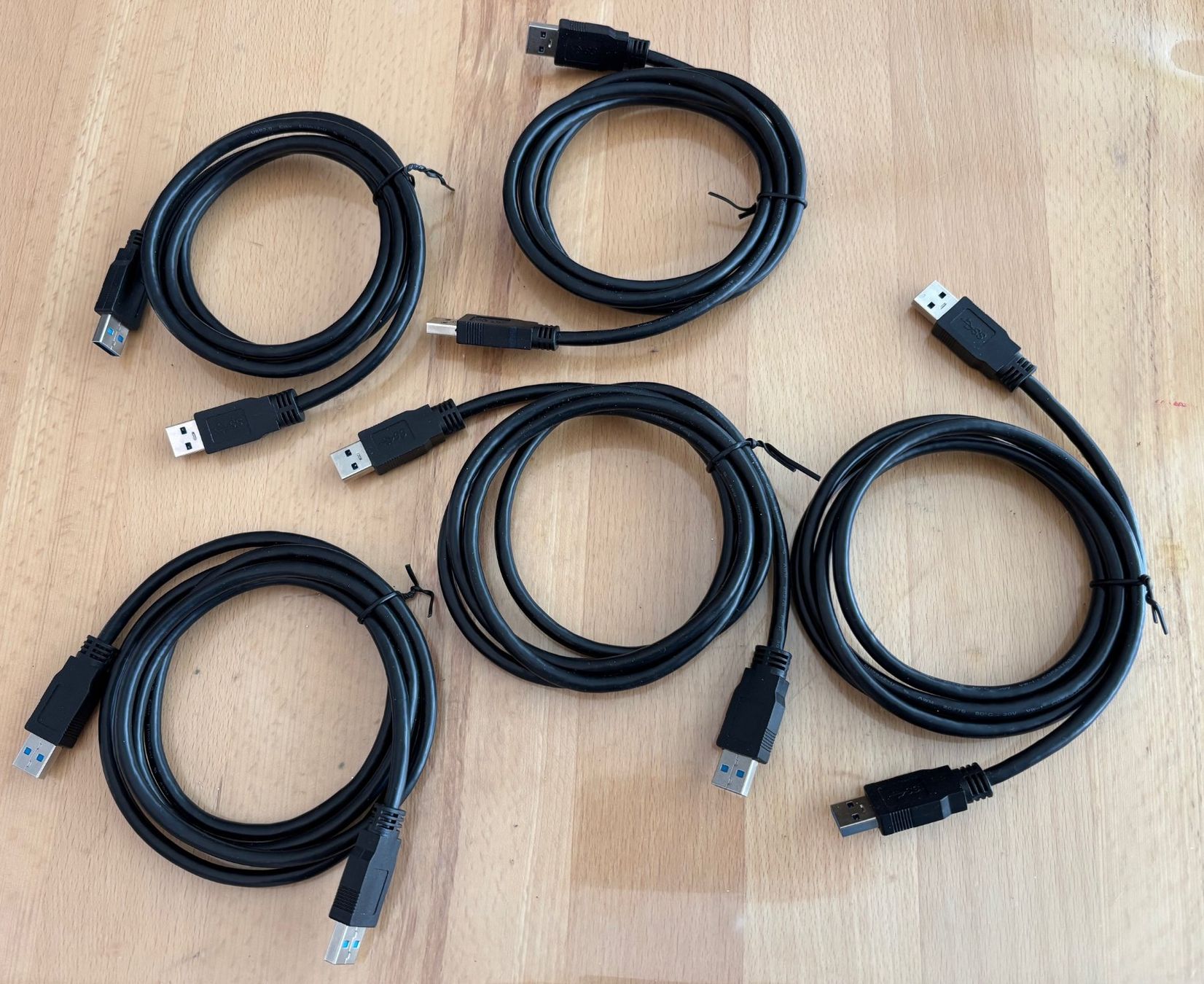 Kabel: 5 Stück USB3.0 Kabel USB-A Stecker auf USB-A Stecker 150 cm – Neu (gemäss Beschreibung) aus Bassersdorf von Antaris01
