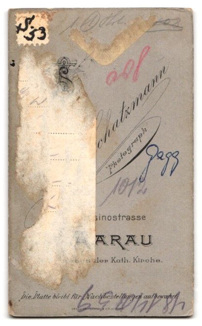 Fotografie & Manifesti: Fotografie A. Schatzmann, Aarau, Herr in – Usato da Berlin venduto da bartko-reher 1