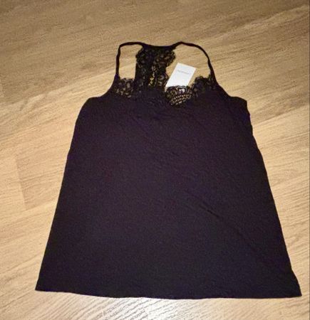 Junarose Top Schwarz Spitze 44/46 mit Etikett