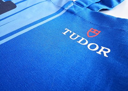 NEU > Tudor Tote Tasche Stoff Baumwolle blau