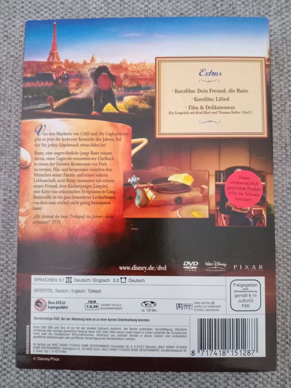 Alle DVDs: RATATOUILLE – Gebraucht aus Zollikofen von jde_72zf 1