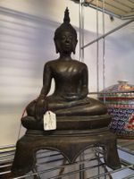 Antiker Bronze Buddha Sukhothai Thailand Deko 20. Jhd 36cm