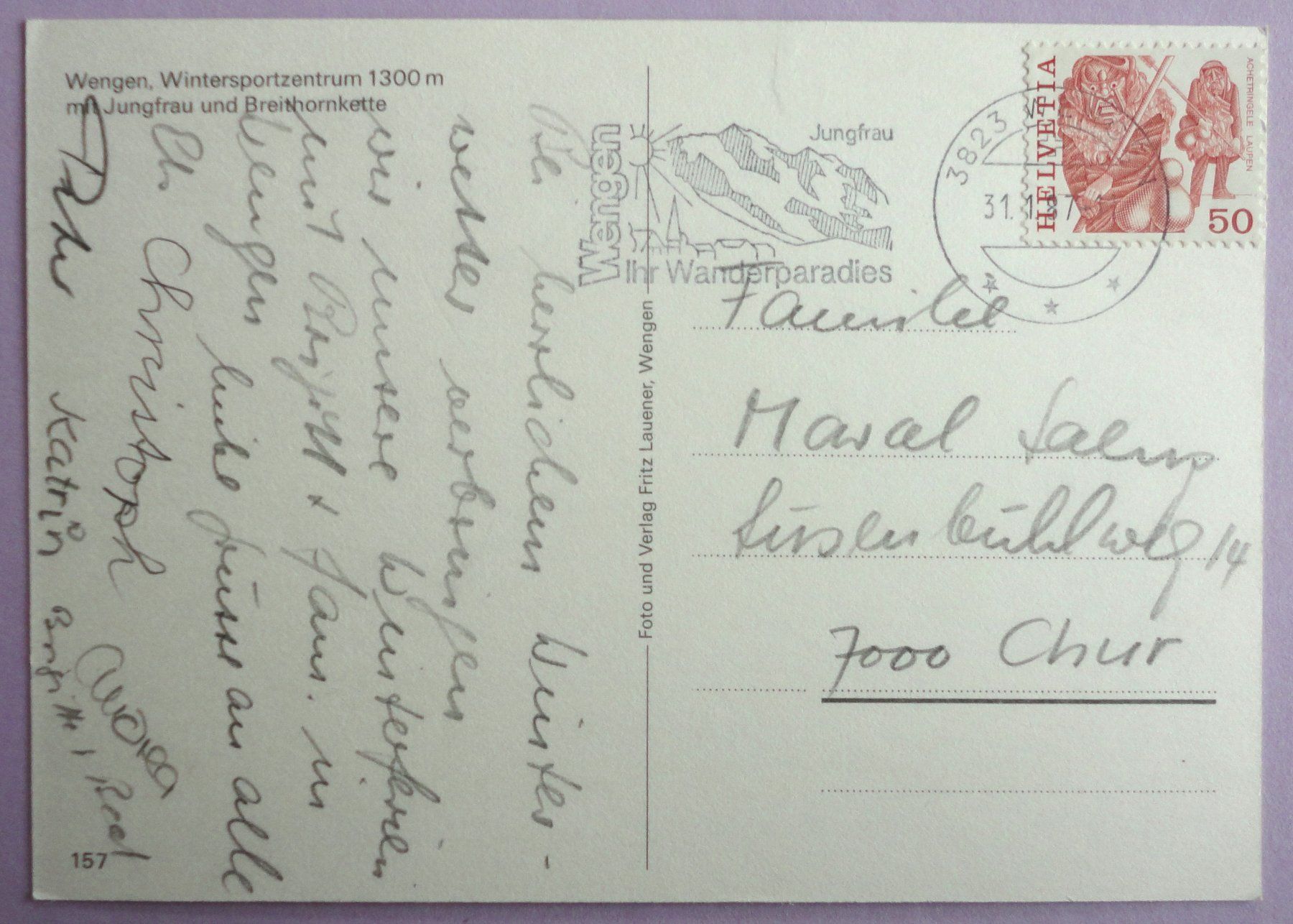 Cartes postales: Wengen 1300 m – D'occasion à Fétigny par Billy2miny 1
