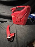 Vintage 5 Liter Metall-Benzinkanister - Rot, für Oldtimer