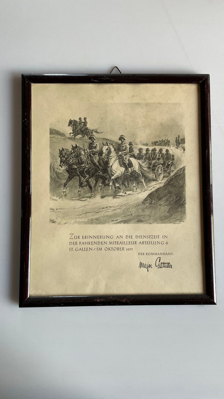Poster & Bilder: Militär Bild Erinnerung Mitrailleur 1937 – Gebraucht aus Glattfelden von cybermaxx