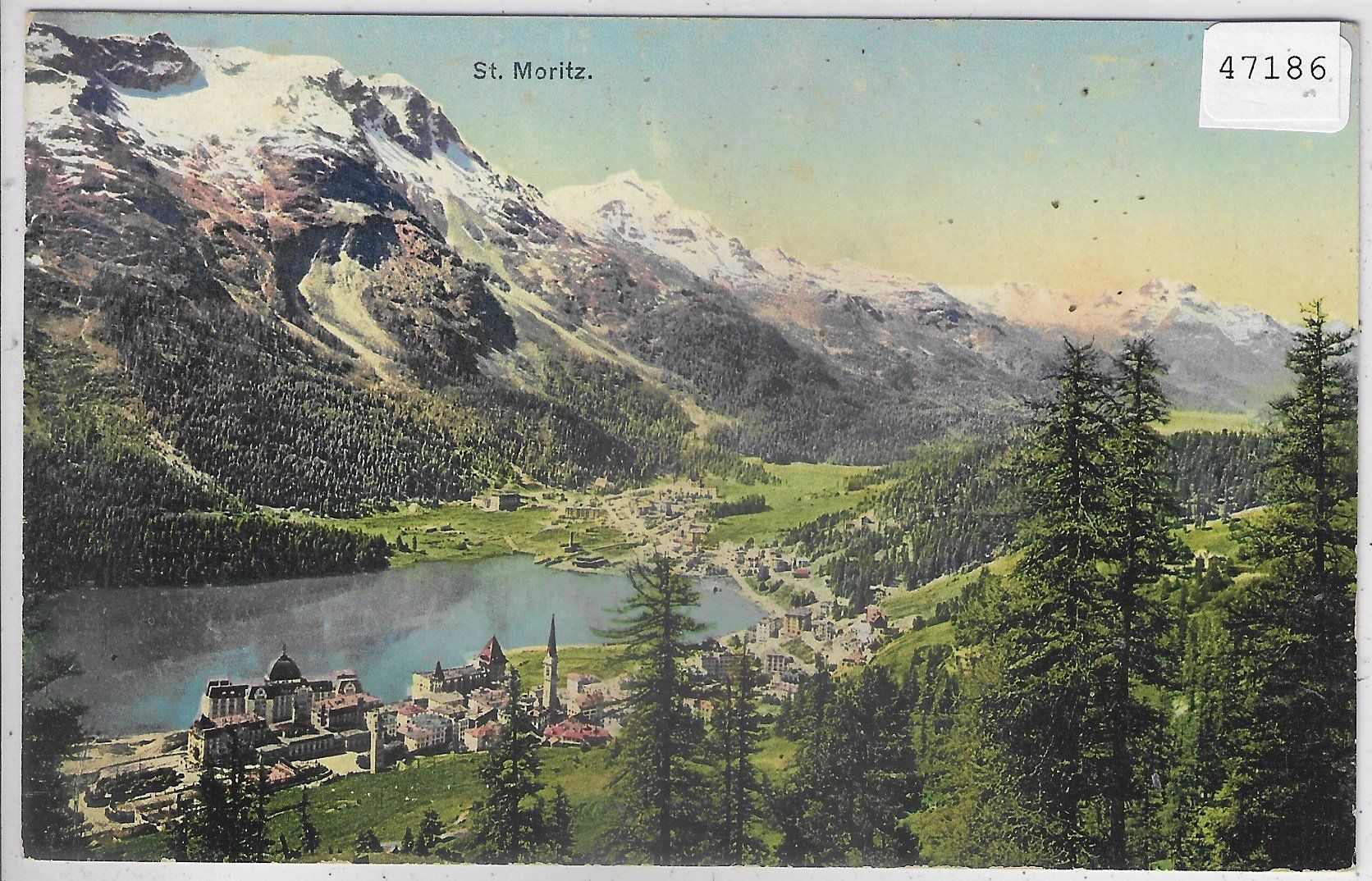 Cartoline postali: St. Moritz - Generalansicht - Litho – Usato da Ettingen venduto da Kartenplanet