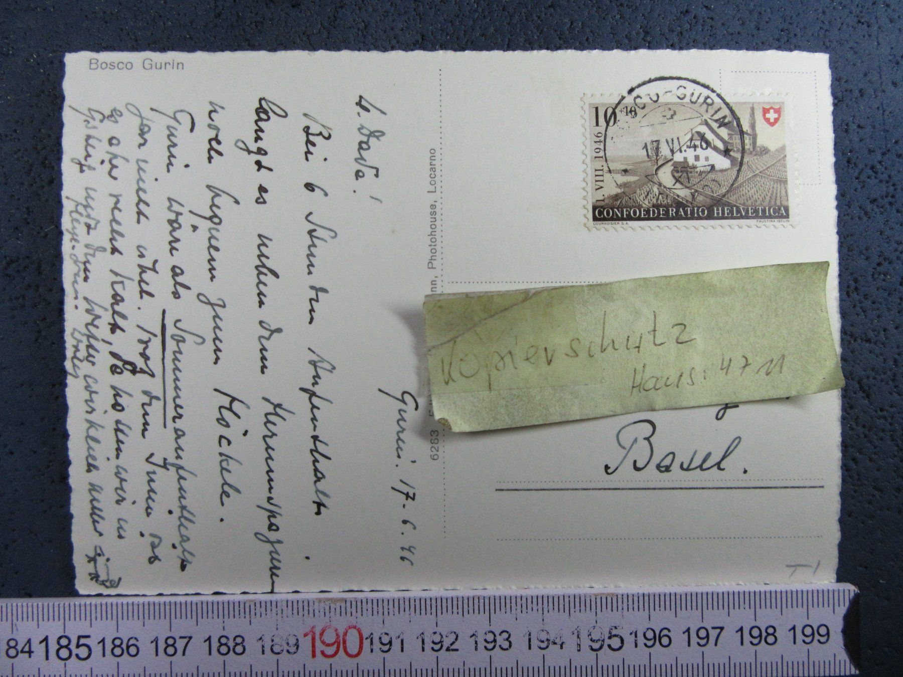 Cartoline postali: BOSCO GURIN 1946 TI AK – Usato da Ettingen venduto da Hausi4711 2