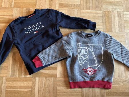 2 pullovers T.Hilfiger et Star Wars / taille 104