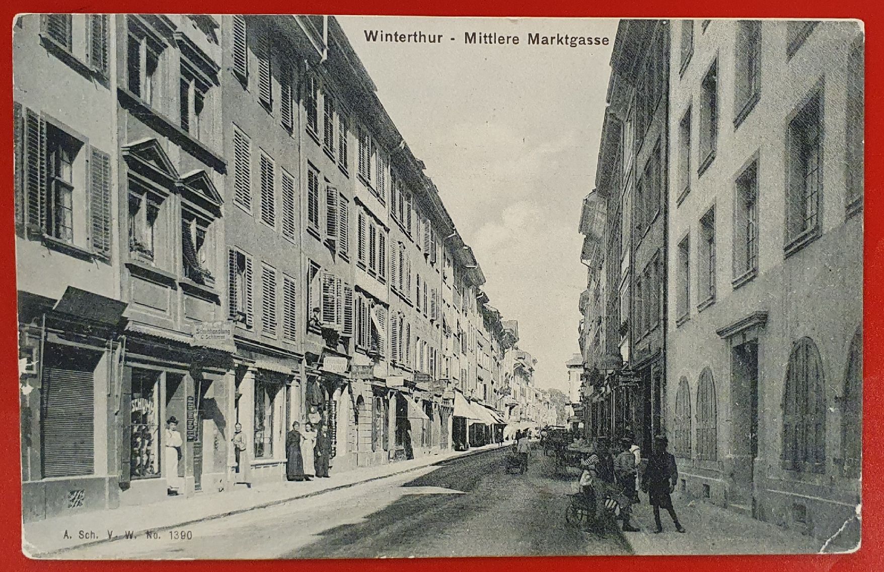 Cartoline postali: Winterthur 1920 - Mittlere Marktgasse – Usato da Kreuzlingen venduto da Rschweiz1