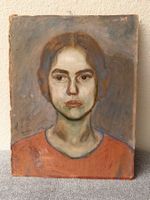 Porträt Malerei Frau Öl auf Bord