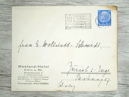 TR82 Enveloppe + Timbre Allemagne 1936 avec Vignette