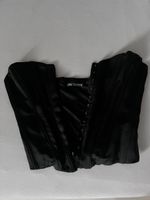 Zara Corsage Oberteil Schwarz, Satin Optik, Gr. XS - Neu!