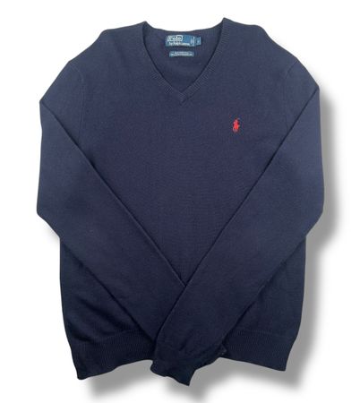 Pull Polo Ralph Lauren bleu marine, taille XL en laine