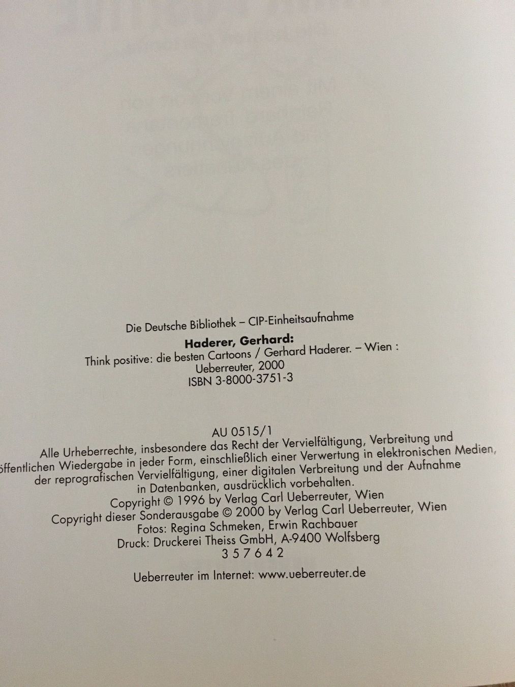Libri: Buch - Think Positive - Die besten Cartoons - Haderer – Usato da Andwil SG venduto da Rainboli 3