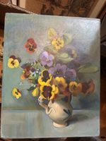 Gemälde Stiefmütterchen Alfred SODER 34x43 cm     B46#