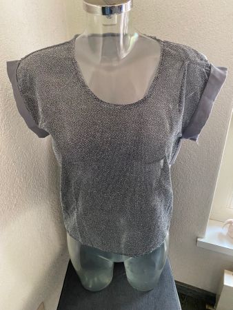 Shirt silber grau Grösse M transparent