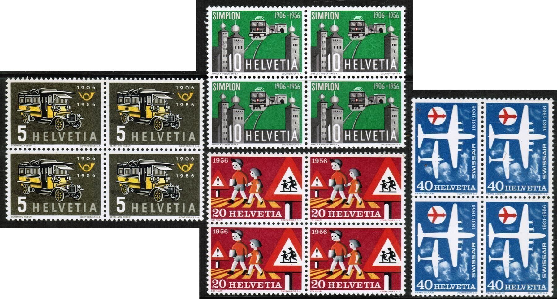 Tutti i francobolli: 1956  Werbemarken   4 Block   postfrisch – Nuovo (secondo la descrizione) da Mellingen venduto da Ginger
